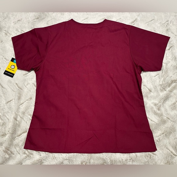 WonderWink Origins Maroon Wine Red Scrub Medical Top Work Uniform - Picture 7 of 11